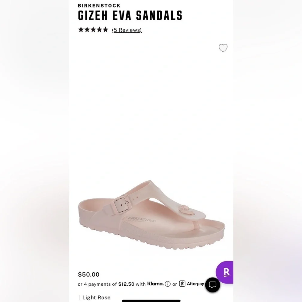 New NIB Birkenstock Gizeh Eva sandals pink light rose 8-8.5 or 39 - Picture 3 of 7